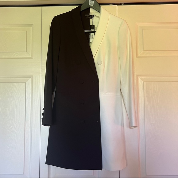 Alice + Olivia Black and White Blazer Dress Size 8 NWT